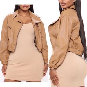 💕Fashion Nova Bomber Leather Jacket